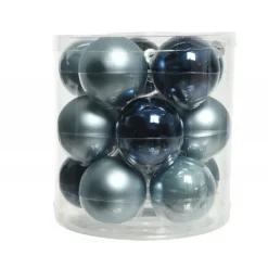 Palline di Natale in vetro da appendere 6 cm Blu. Set 15-Kaemingk New