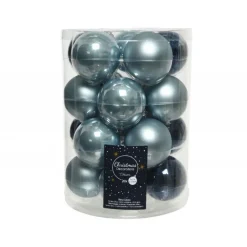 Palline di Natale in vetro da appendere 6 cm Blu. Set 20-Kaemingk Best