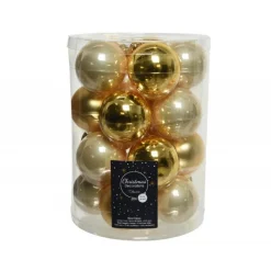 Palline di Natale in vetro da appendere 6 cm Oro e Perla. Set 20-Kaemingk Hot