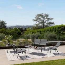 Panca Bassa imbottita VENCE LFM5287 Obsidian/Titane-LaFuma Best