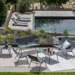 Panca Bassa imbottita VENCE LFM5287 Obsidian/Titane-LaFuma Best