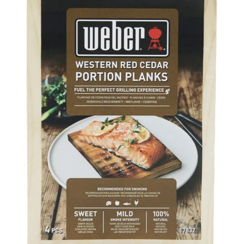 Panetti da Affumicatura in Cedro Rosso del Pacifico (4 pezzi, 15x11x1,1 cm) Cod. 17832-Weber Sale