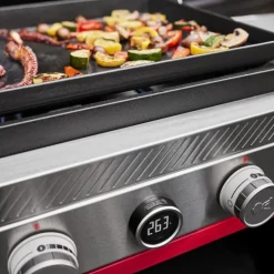 Piastra a Gas Slate GPSB 76 cm Premium Con Fornello Laterale Black Cod. 1500247-Weber