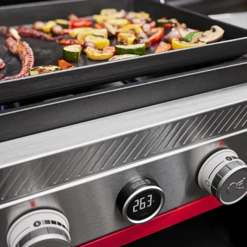 Piastra a Gas Slate GPSB 76 cm Premium Con Fornello Laterale Black Cod. 1500247-Weber