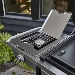 Piastra a Gas Slate GPSB 76 cm Premium Con Fornello Laterale Black Cod. 1500247-Weber