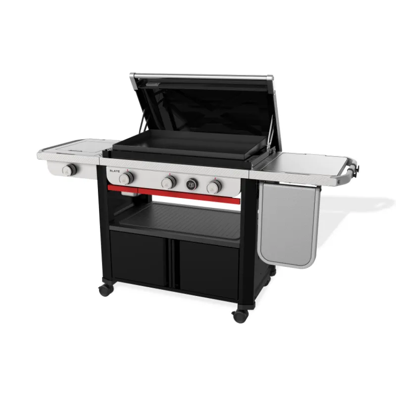 Piastra a Gas Slate GPSB 76 cm Premium Con Fornello Laterale Black Cod. 1500247-Weber