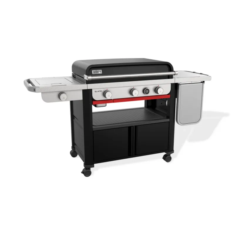 Piastra a Gas Slate GPSB 76 cm Premium Con Fornello Laterale Black Cod. 1500247-Weber