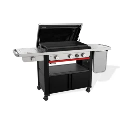 Piastra a Gas Slate GPSB 76 cm Premium Con Fornello Laterale Black Cod. 1500247-Weber