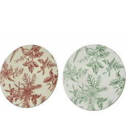 Piatto con stampa floreale 33 cm. Pezzo Singolo-Kaemingk Clearance