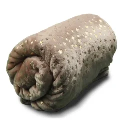 Plaid Throw Xmas Glitter Star 130 x 160 cm Colore Taupe-Unique Living Best
