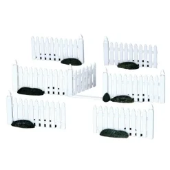 Plastic Picket Fence Set of 7 Cod. 14388-Lemax Clearance