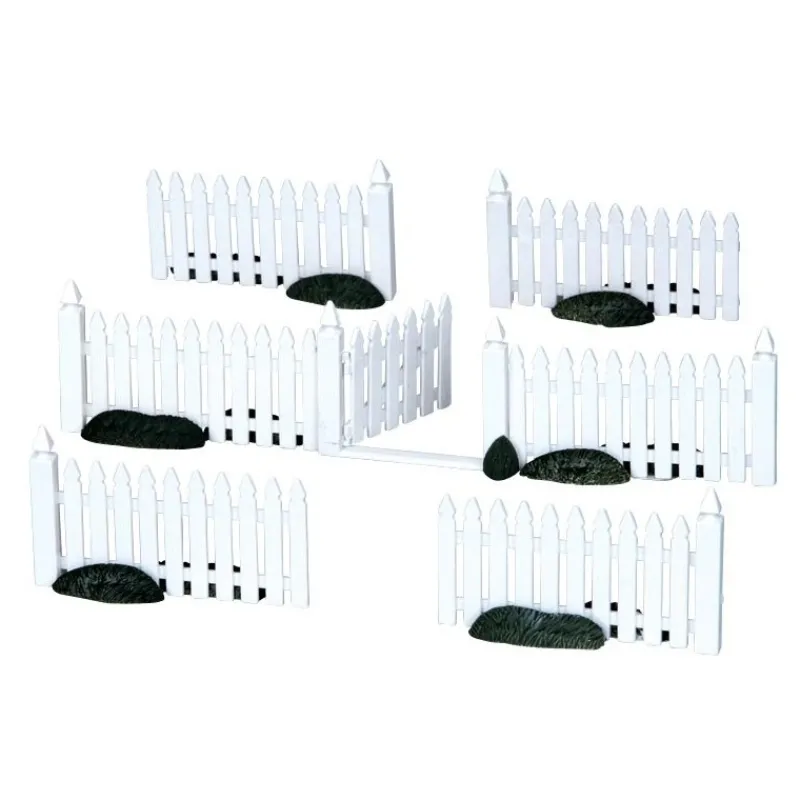 Plastic Picket Fence Set of 7 Cod. 14388-Lemax Clearance