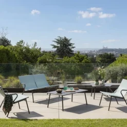 Poltrona Bassa imbottita VENCE LFM5274 Mistral/Titane-LaFuma New