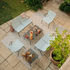 Poltrona Bassa imbottita VENCE LFM5274 Mistral/Titane-LaFuma New