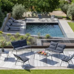 Poltrona Bassa imbottita VENCE LFM5347 Dark Grey/Titane-LaFuma Discount