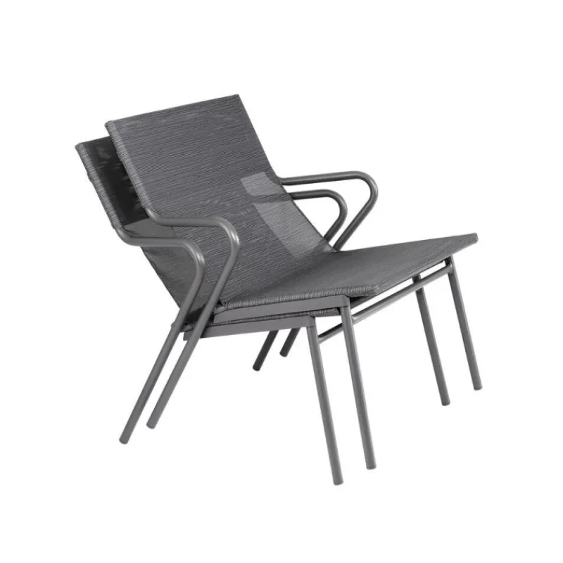 Poltrona Bassa imbottita VENCE LFM5274 Obsidian/Titane-LaFuma