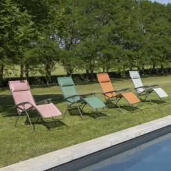 Poltrona Reclinabile Sdraio R CLIP LFM4020 Cerisier/Titane-LaFuma New