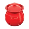 Porta Aglio 11 cm Rosso in Ceramica-Staub Outlet