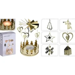 Porta Tea Light Girevole Oro. Pezzo Singolo-Koopman Best