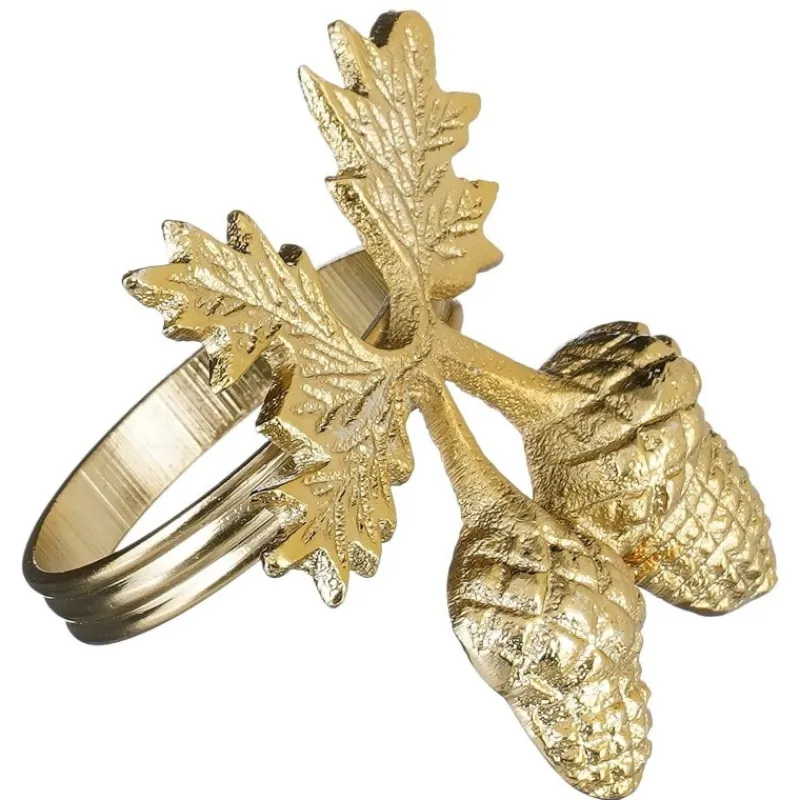 Portatovagliolo foglia oro-Edelman Online