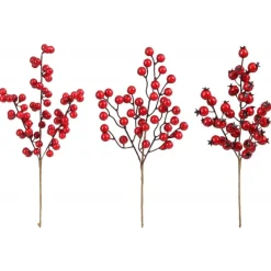 Ramo con Bacche Rosse 33 cm. Pezzo Singolo.-Edelman Best