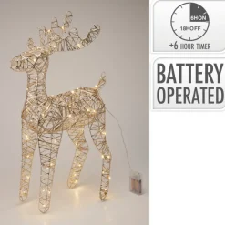 Renna Luminosa con Led Champagne 60 Cm-Koopman Outlet