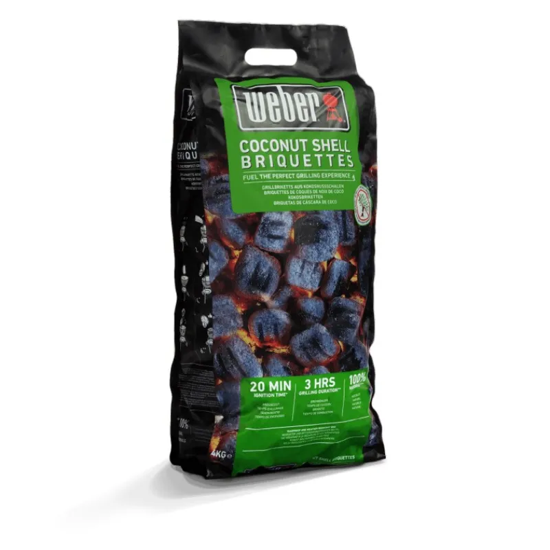 Sacco da 8 kg di Bricchetti di guscio di noce di cocco Cod. 18402-Weber Discount