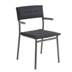 Sedia Impilabile con Braccioli ORON LFM5273 Dark Grey-LaFuma