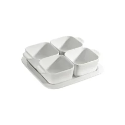 Set Aperitivo 19 x 19 cm Bianco Set di 5 in Ceramica-Staub Outlet