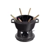 Set Fonduta Gourmet 20 cm Nero in Ghisa-Staub
