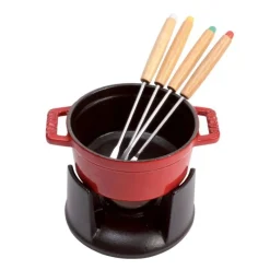 Set Mini Fondute 10 cm Rosso in Ghisa-Staub New