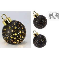 Sfera di Vetro con Led 15 Cm - Oro/Nero-Koopman New