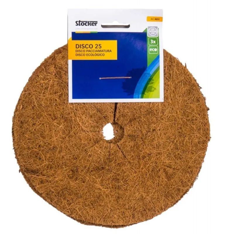 Disco pacciamatura in fibra di cocco Ø25 cm 3 pz-Stocker Online
