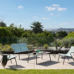 Tavolino basso rettangolare VENCE LFM5281 Titane/Titane-LaFuma