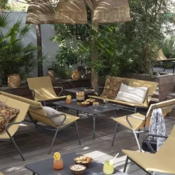 Tavolino basso rettangolare VENCE LFM5281 Titane/Titane-LaFuma