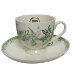 Tazza e piattino in porcellana 10,5 cm.-Kaemingk Clearance