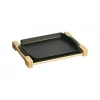 Teglia con Supporto in Legno 33 x 23 cm Nero in Ghisa-Staub Discount