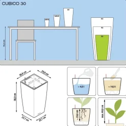 Vaso Cubico Premium 30 Set Completo-Lechuza New