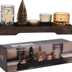 Vassoio Porta Tea Light Deco - 6 Pezzi-Koopman Online
