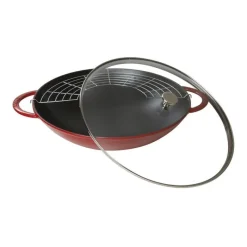 Wok 37 cm Rosso in Ghisa-Staub Best