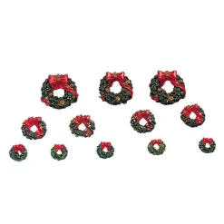 Wreaths With Red Bow Set of 12 Cod. 34957-Lemax Sale